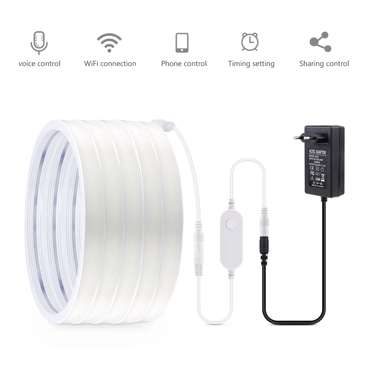 Tuya Smart WiFi APP DC 24V COB Light LED Strip Neon Silica Gel Tape Backlight DIY Home Decoration work with Alexa Google Home