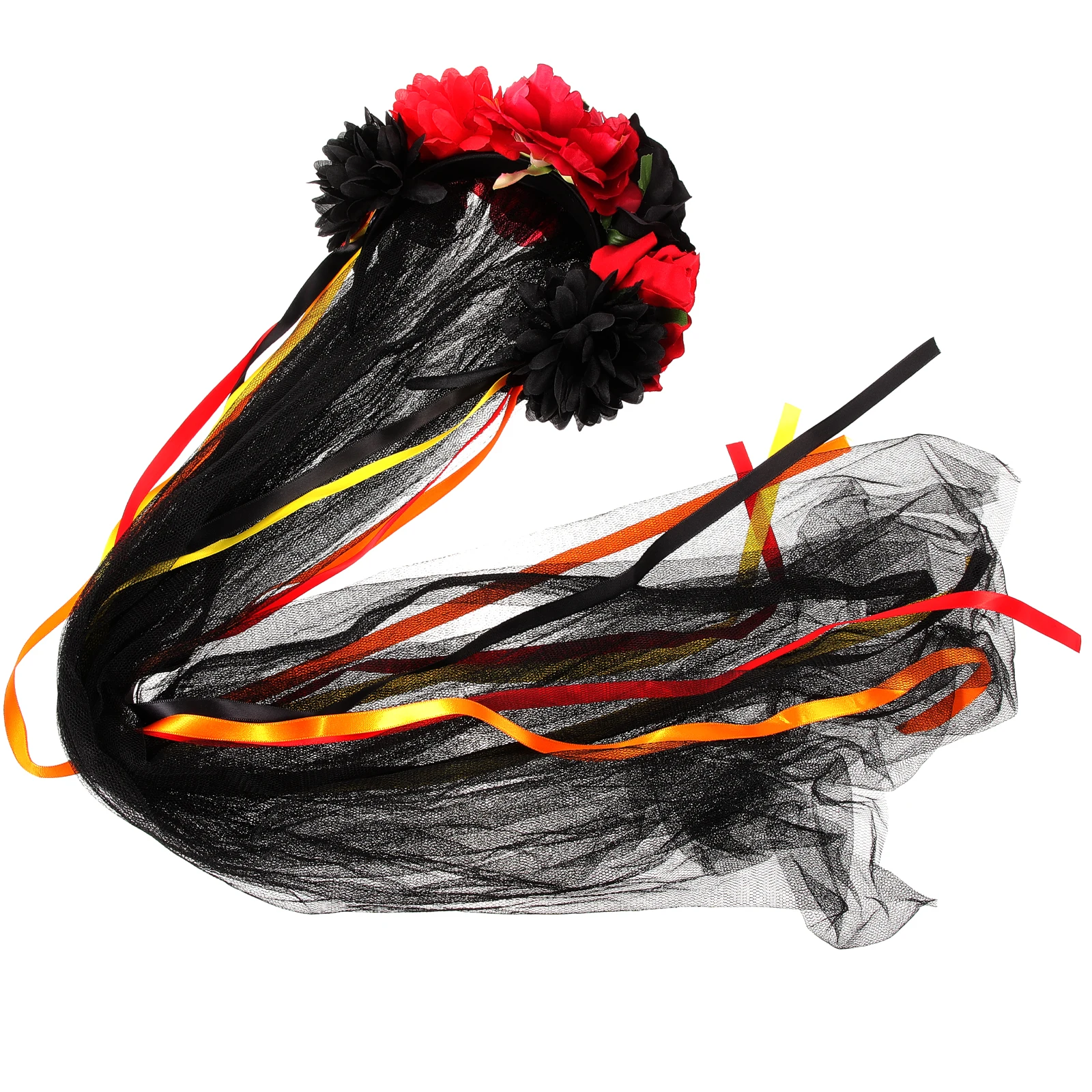 

Skull Headband Long Veil Party Headwear Delicate Halloween Headdress Hair Plastic Decoration