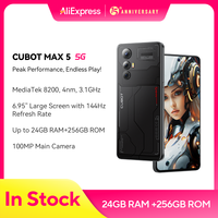 5G Smartphone CUBOT MAX 5, Dimensity 8200 4nm 3.1GHz, 6.95-inch 144Hz Large Screen, Gaming Phone, 24GB RAM(12GB+12GB), 256GB ROM