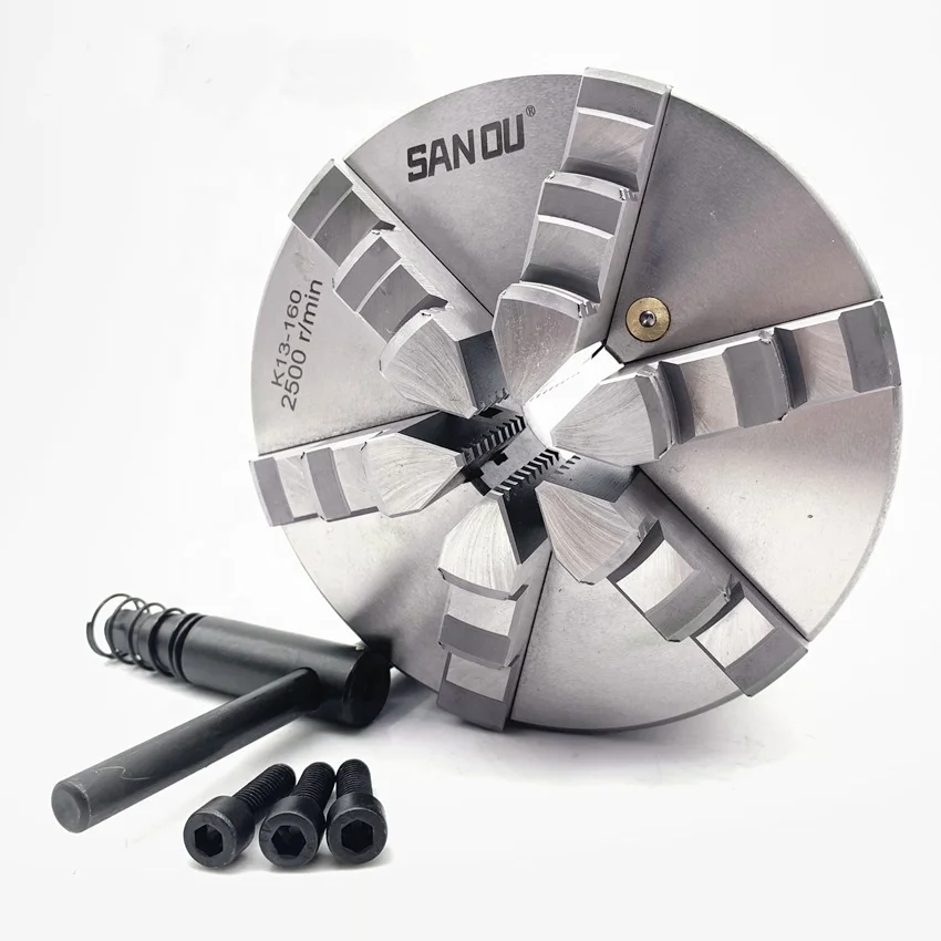 Series 6 Jaw Self Centering Chuck Carton Box 1 Set Lathe Machine Etc Manual Lathe Chuck 4 Jaw 160 Mandrel for 6 Claws Lathe