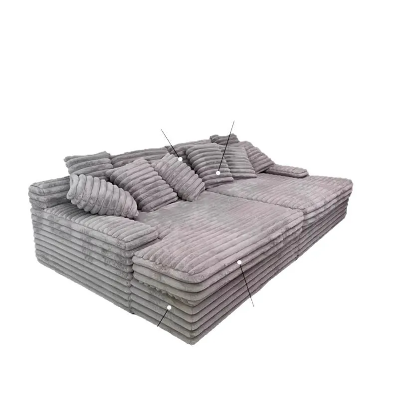 

Italian minimalist thick velvet compression sofa bed French fabric lazy sofa