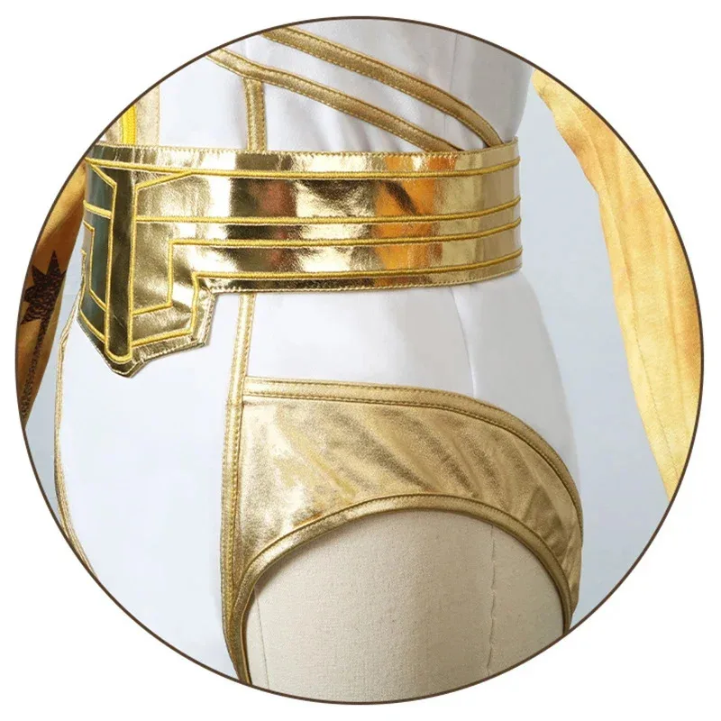 CyMovie 소년들 스타라이트 슈퍼 히어로 애니 1월 코스프레 의상 여성 점프 슈트 벨트 장갑 양말 정장 바디 슈트 할로윈 파티