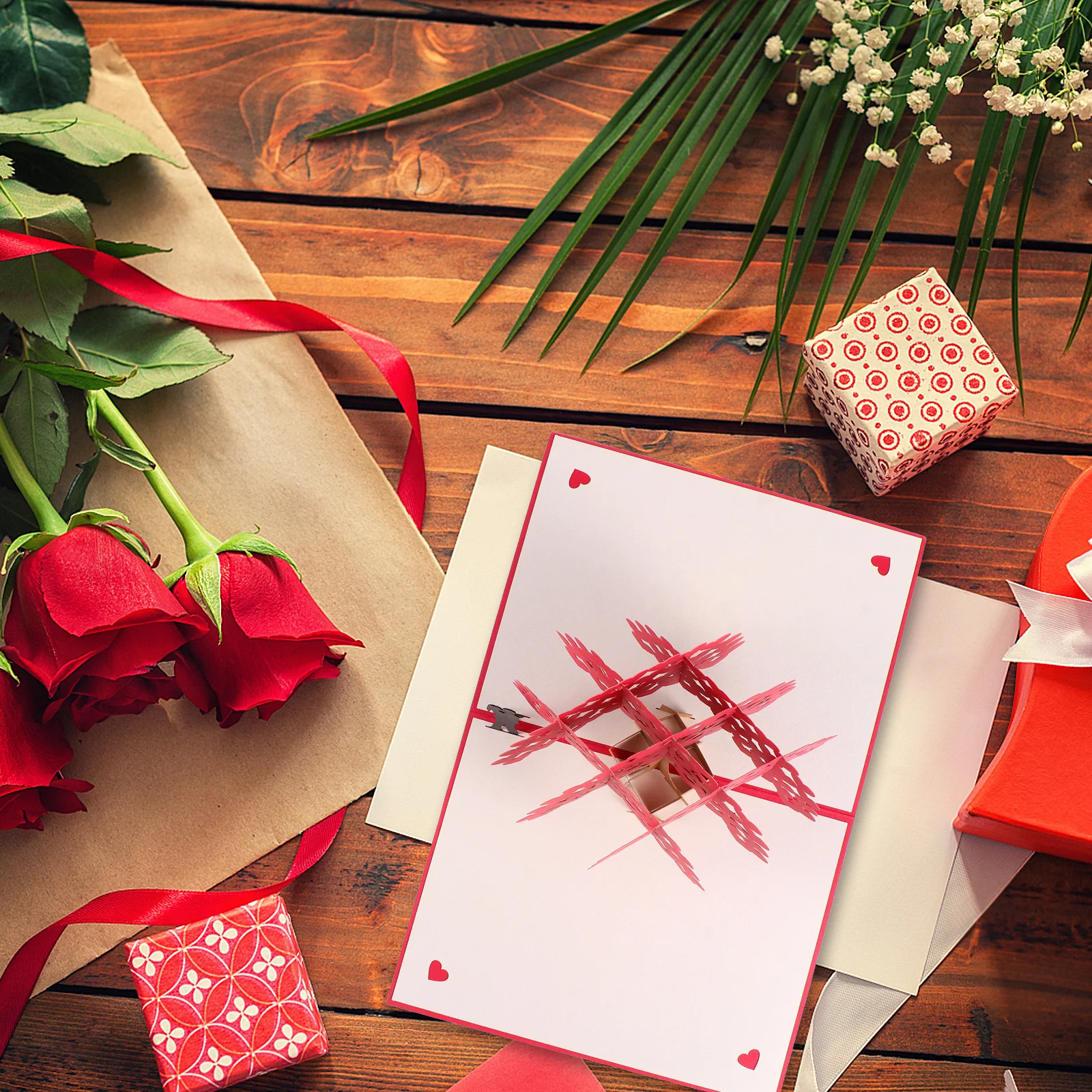 

1Pcs 3D Love Heart Tree Greeting Card Romantic Message for Valentine's Day Blessing Valentine's Day Cards 3D Greeting Cards