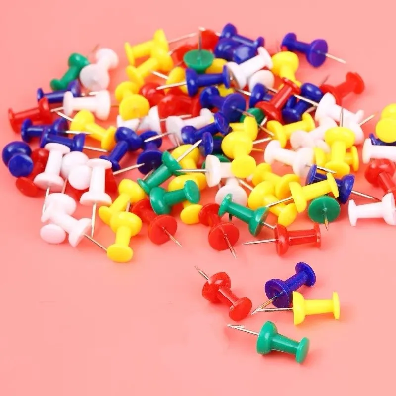 Bulletin Board Pins 49 pcs, Easy Finger Push Grip, Sturdy Bent Resistant, for Office Bulletin Board, Multipurpose
