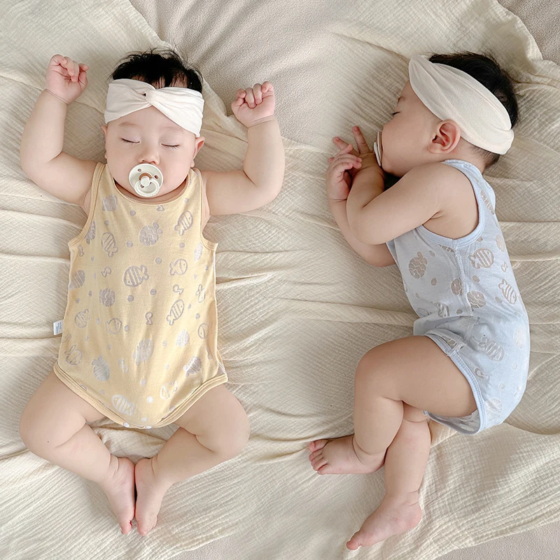 Summer Baby Vest Romper Ultrathin Breathable Toddler Pajamas Newborn Triangle Jumpsuit Children Onesie Outfit Sleeveless Clothes