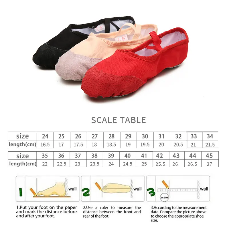 Diplip Professional Ballet Dance Shoes for Women Girls Split Soft Sole Ballet Slippers Fabric Ballet Shoes Flat Canvas Head Shoe