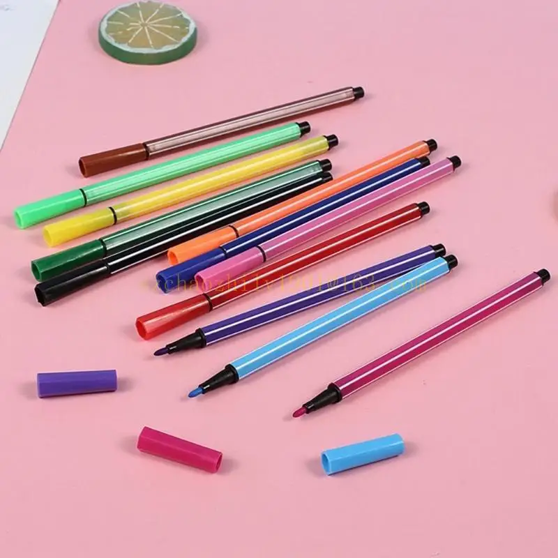 62ka 12 สีเด็กวาดภาพปากกาสีน้ำที่ปลอดภัย