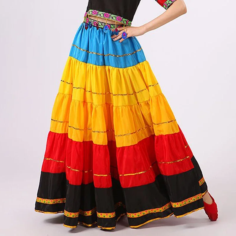 Ropa tradicional estilo nacional danza Yi Ropa de baile étnica antigua vestido de danza mongol falda de práctica folclórica china