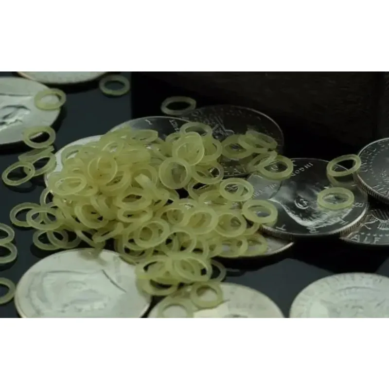 50 stuks Natuurlijke Latex Elastiekjes Voor REO Cookies Magic Bite Coin & Opvouwbare Munten Kwart Magic Accessoires Gimmick