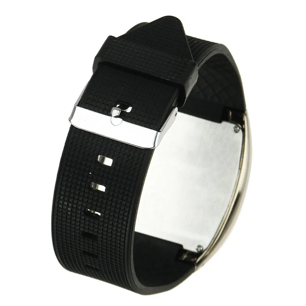 

Стильные унисекс-часы с LED-дисплеем, синими цифрами, регулируемым резиновым ремешком, водонепроницаемые, дизайн в стиле автомобильного дисплея, черные