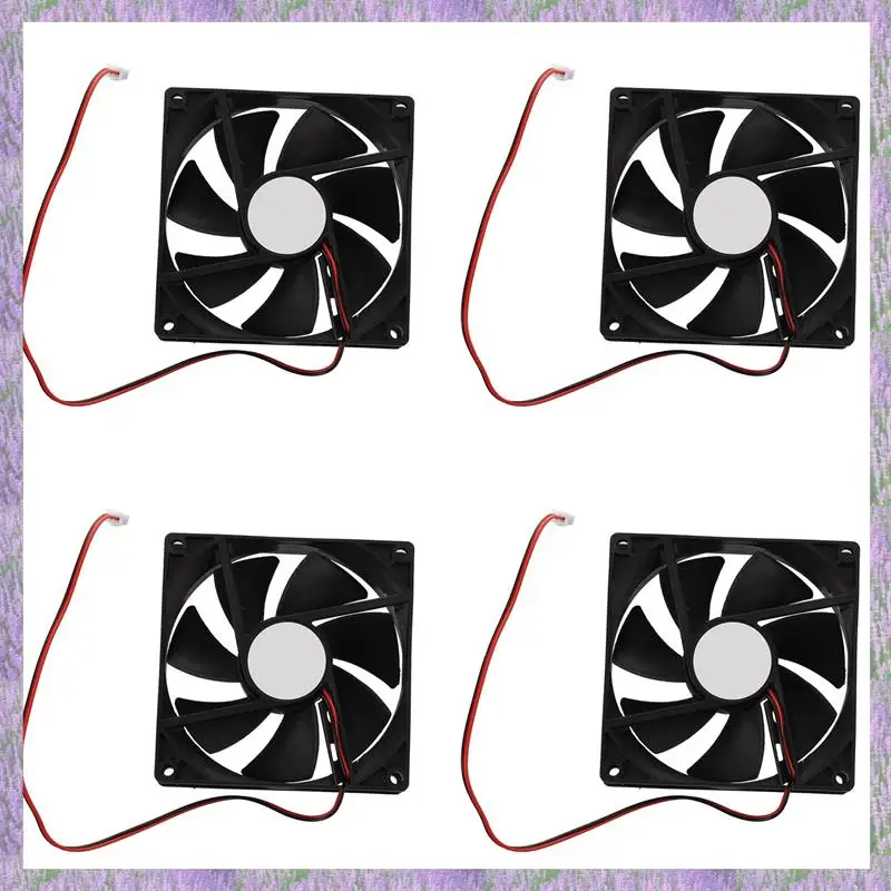

2025 New-4Pcs 90Mm X 25Mm DC 12V 2Pin Cooling Fan For Computer Case CPU Cooler