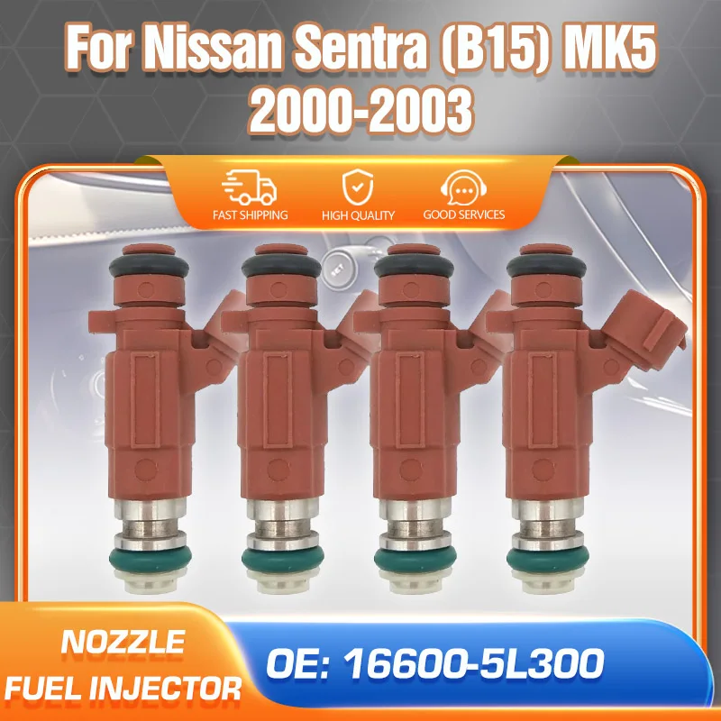 

Car Parts For Nissan Sentra B15 MK5 1.8L L4 2000 2001 2002 2003 Fuel Injector Nozzle Kit Set of 4pcs 16600-5L300 16600-5L700