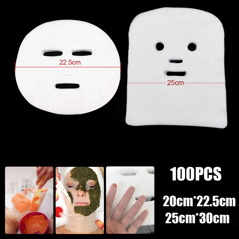 

100PCS Disposable Facial Gauze Highly Water Absorption Non-Irritating Face Gauze Mask Soft Pure Cotton DIY Beauty Mask Skin Care