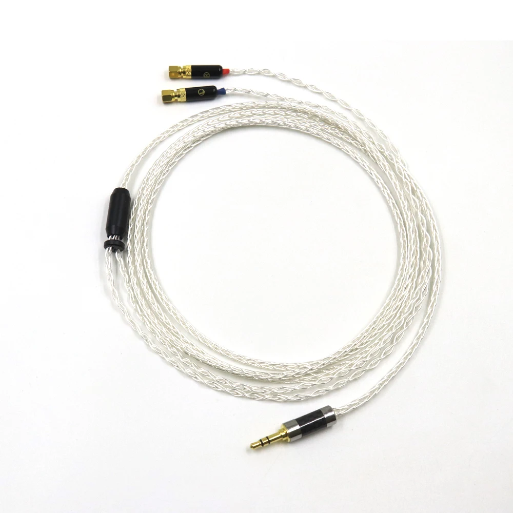 Cabo de atualização de fone de ouvido balanceado prateado 8 núcleos 7n occ para he400 he5 he6 he300 he560 he4 he500 he6 fone de ouvido