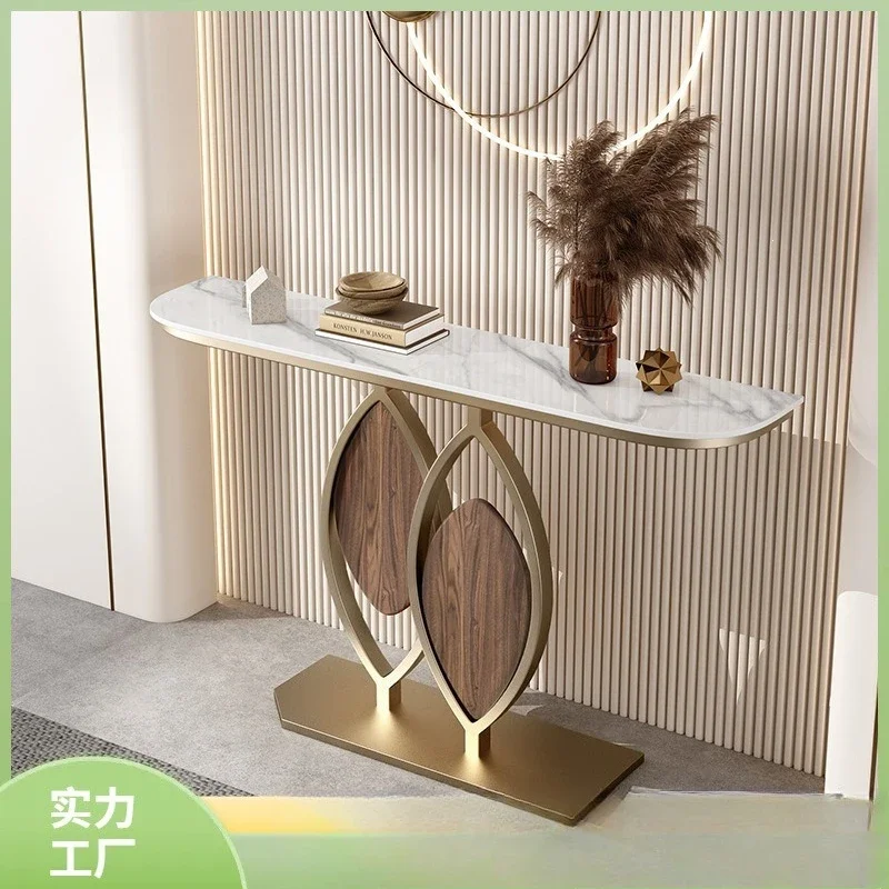 Italian rock slab creative entrance table entry light luxury entrance table minimalist style semi-circle against the wall