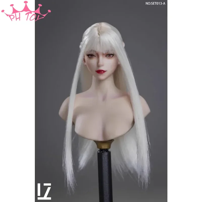 LZ SET013 1/6 Scale Europe Female Long Straight Golden Hair Head Sculpt Fei'er Head Played for 12