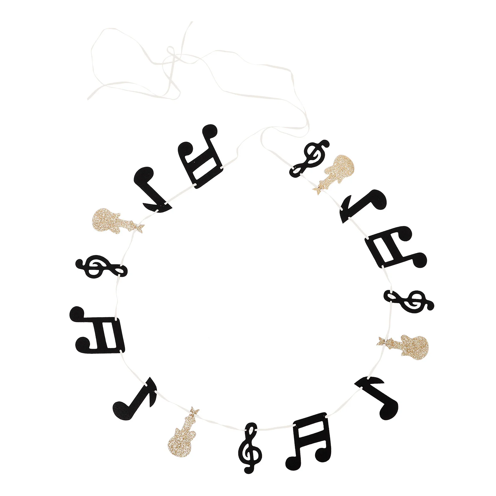 

1Set Music Party Decoration Shiny Musical Note Banner Rock Theme Party Decor for Birthdays Weddings Photography Background