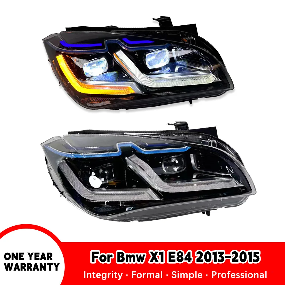 

2 шт. высококачественные автомобильные фары для фар Bmw X1 E84 2013-2015, обновление до M5, модифицированная светодиодная линза проектора Drl, фары в сборе