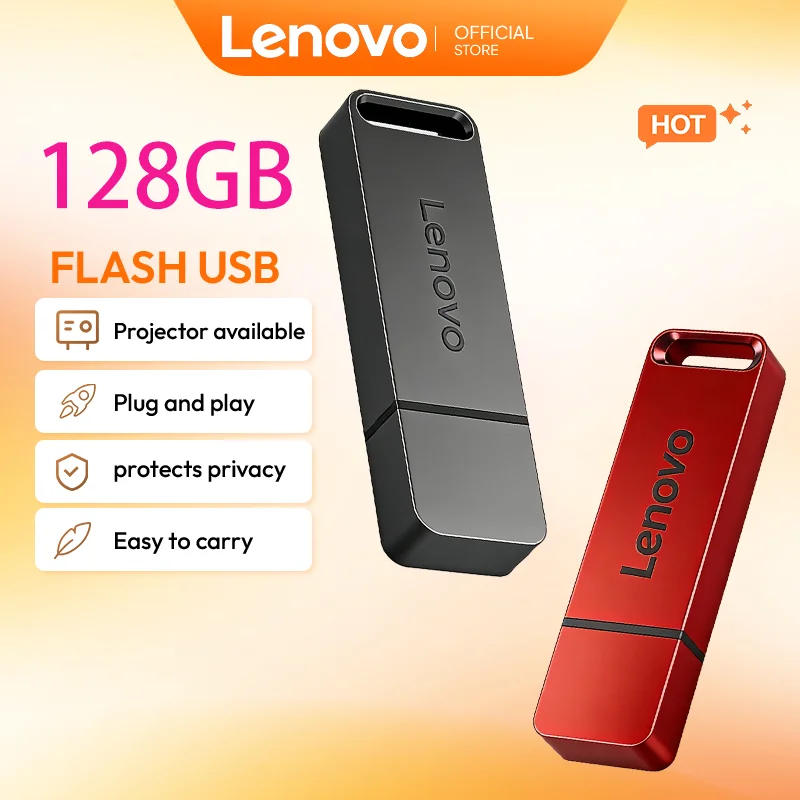 Lenovo High-Speed USB 3.0 Metal Pendrive Type-C Portable Waterproof USB Flash Drive 512GB 256GB 128GB Pen Drive for Data Storage