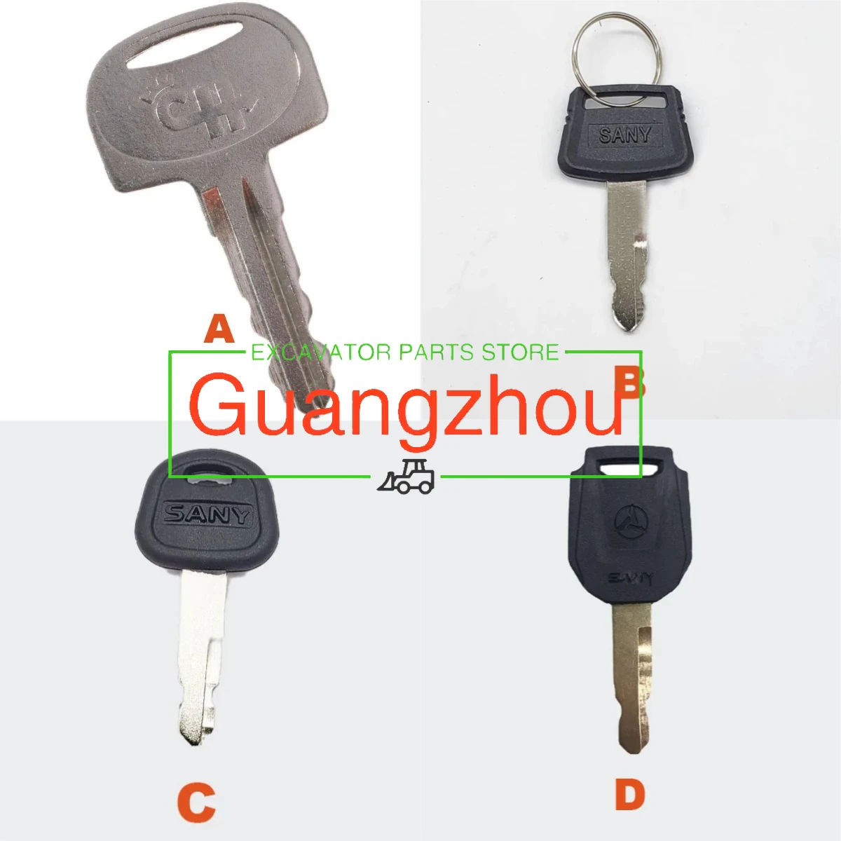 

Комплект из 3 ключей зажигания для экскаваторов Sany SY55, 60, 75, 135, 155, 215, 235, 285