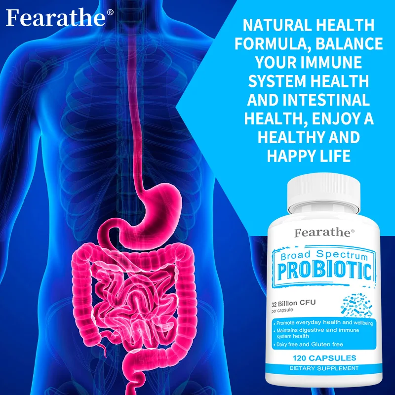 Probiotics Complex 32B CFU with Prebiotics Digestive Enzymes - Supports Gut, Digestion Bloating, Constipation, Immune Health