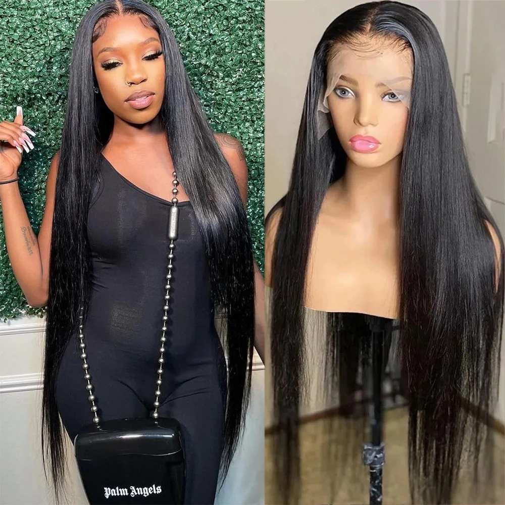 13x6 Transparent Straight Lace Front Wigs Human Hair Wigs 180% Straight Lace Frontal Wigs Pre Plucked 5x5 Lace Closure For Women