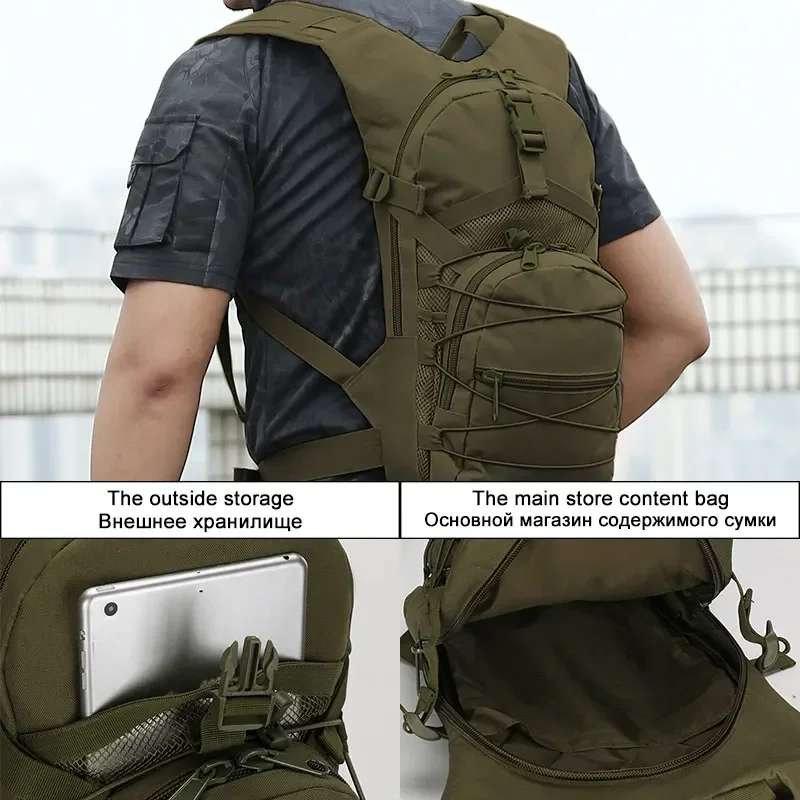 15L Molle Tactical Backpack Bicycle Backpacks Outdoor Sports Cycling Hydration Climbing Hiking Camping Hiking Fishing Bike Bag