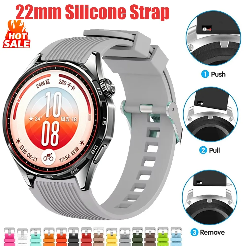 22mm Silikonarmband für Huawei Watch GT7/6/5/4/3 46mm Ersatz-Modearmband für Amazfit Balance 3 2/Active Max/GTR 4 Correa