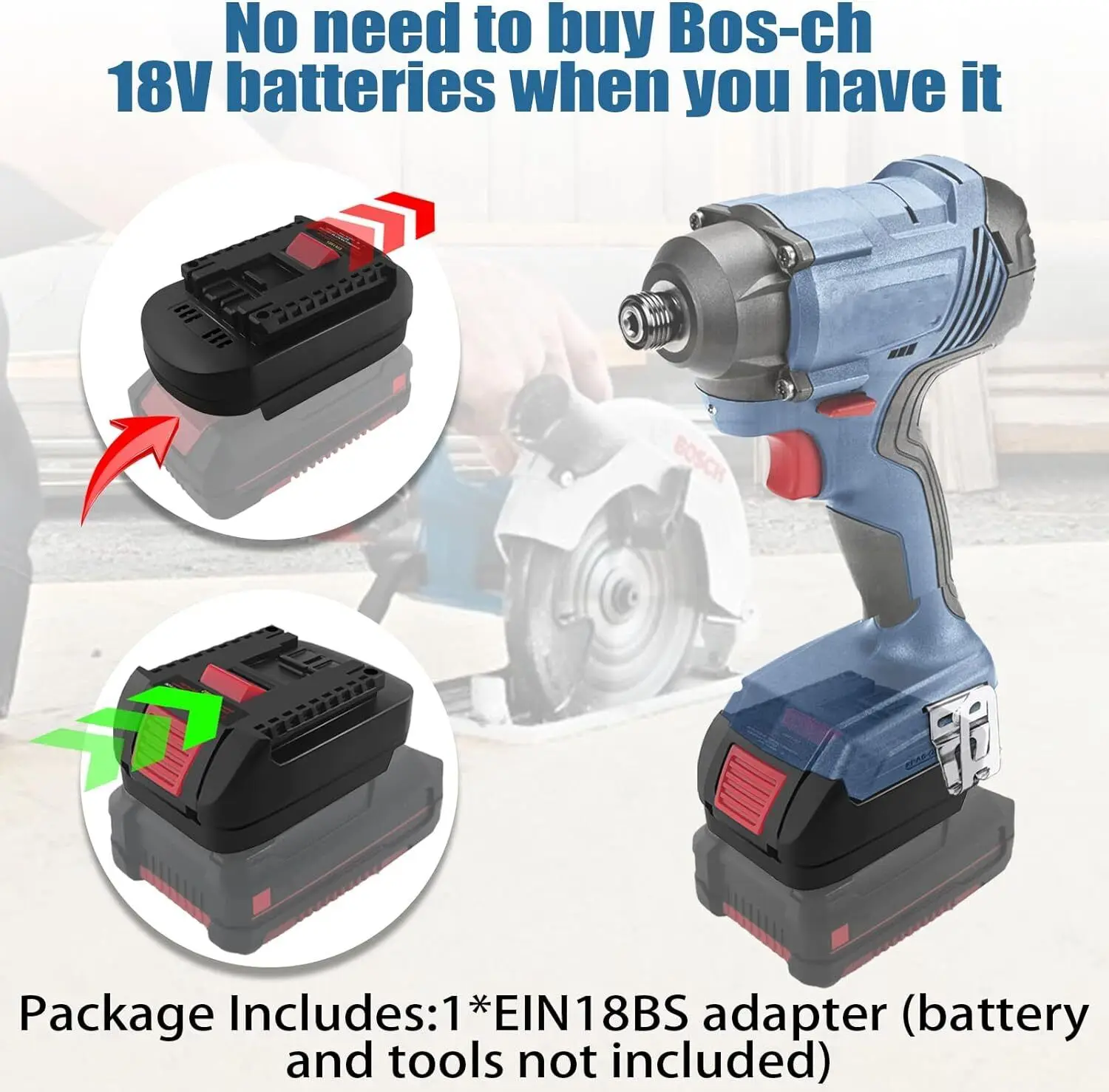 Battery Adapter for Einhell 18V Li-ion Battery Converter to for Bosch 18V GBA series lithium battery Power Tools Drill