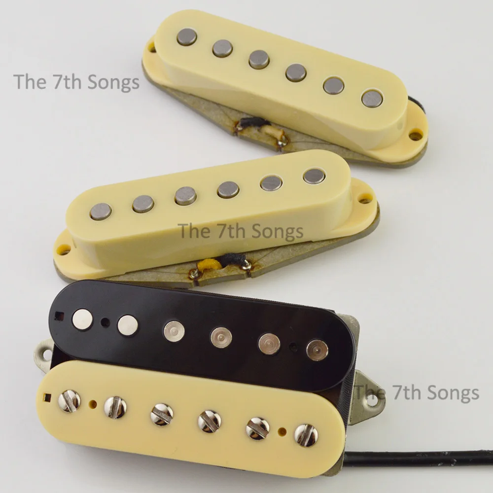 HSS S*hr style V63+ Neck / Middle 6.5K SSV Bridge 8.9K Handwound Alnico 5 Electric guitar Humbucker Bridge black Open Pickup