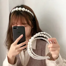 2022 Hairbands New Luxury Big Pearl Bezel Women Girls Bow Sunflower Female Hair Hoops Hair Accessories Fashion Jewelry Headband