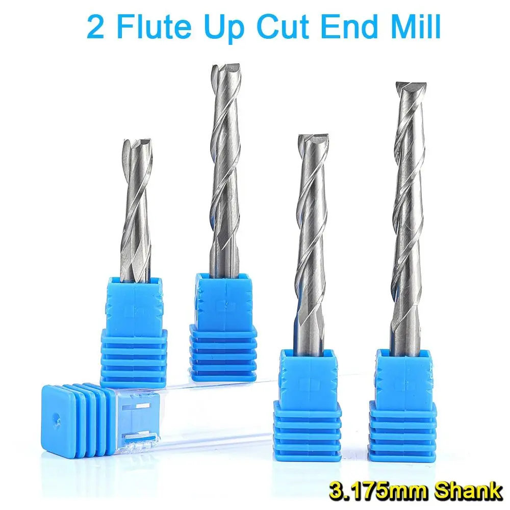 

Spiral Design 2 Flute Wood End Mill Up Cut 1/8"(3.175mm) Shank Carbide Spiral Cutters 2.0-3.175mm HRC45 Engraving Tools Acrylic