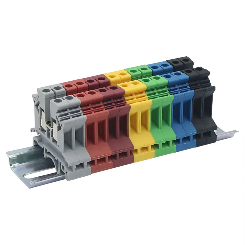 4PCS Terminal Connector UK-2.5/3/5 Wire Electrical Connector Screw Cable Din Rail Terminal Blocks Strip Power Distribution Block