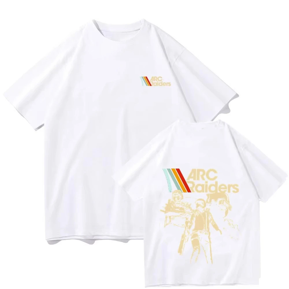 2026 ARC Raiders Striped T Shirts ARC Hot Game Survival Evolved Tees Gifts for Gamer Cotton T-shirts Unisex Vintage Game Lovers
