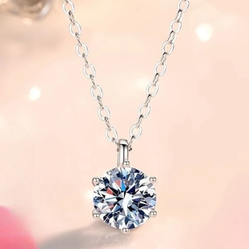 Luxury 925 Sterling Silver Necklace Pendant Simple for Women Wedding Engagement Jewelry Fashion 5A Zircon Classics Gift Party