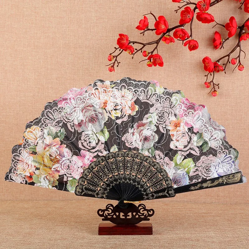 Chinese Style Vintage Silk Folding Fan Japanese Art Crafts Gift Home Decorations Dance Hand Fan Handmade Room Decoration Fans