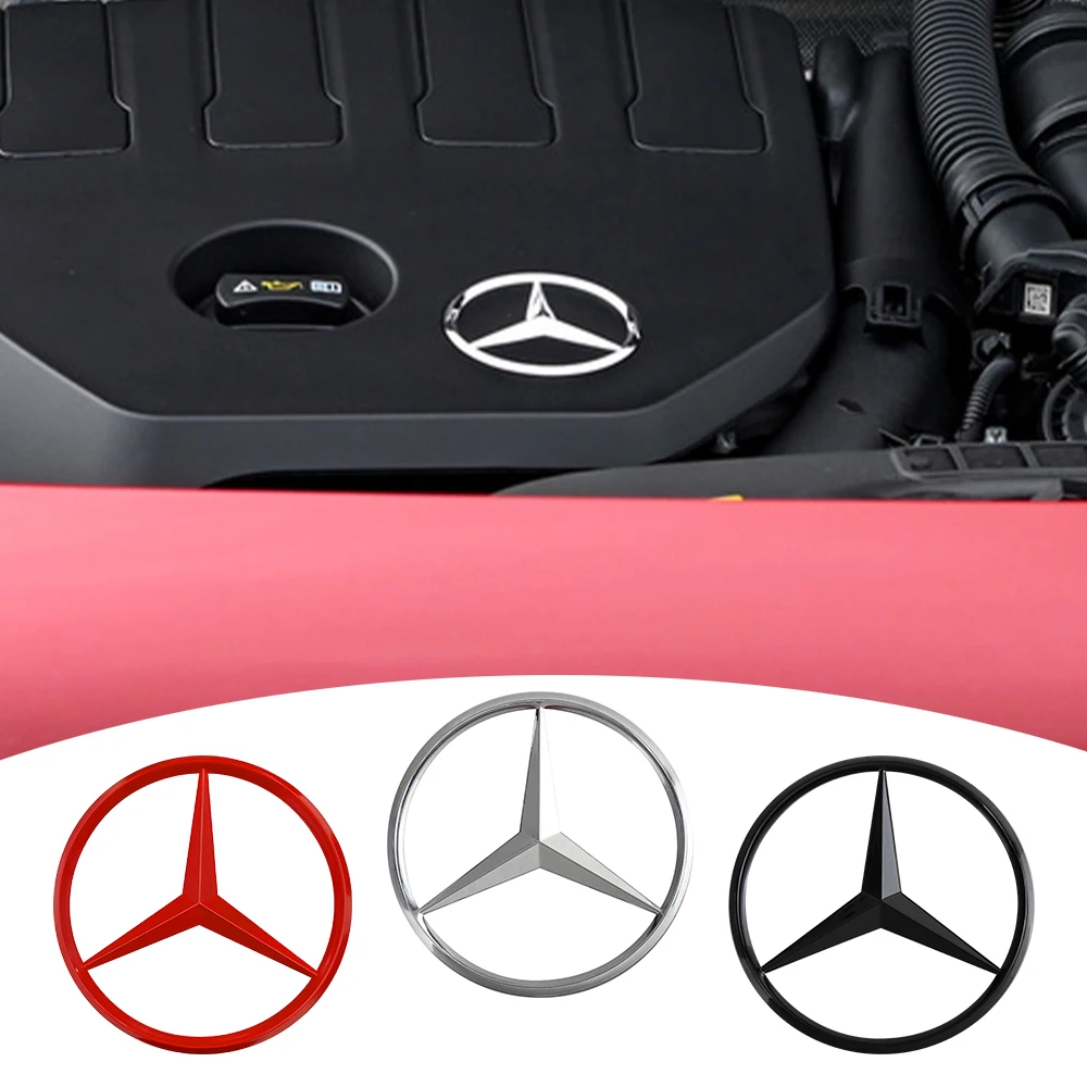 3D 70mm Car Styling Engine Logo Decor Hood Emblem Sticker For Mercedes Benz W211 W203 W204 W210 W124 AMG W202 W212 W220 W205