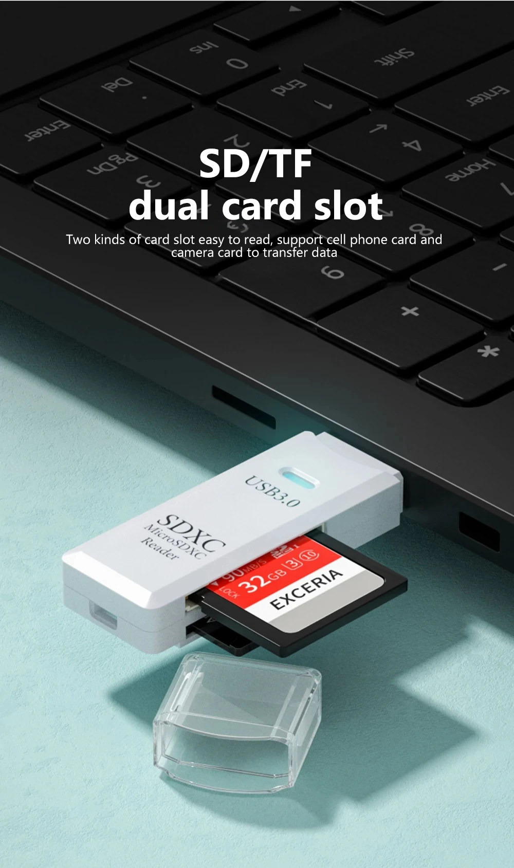 NNBILI 2 in 1 USB 3.0/USB2.0 Card ReaderMicro TF SD Card Reader USB Adapter High Speed TF Memory Card for PC Laptop Accessories