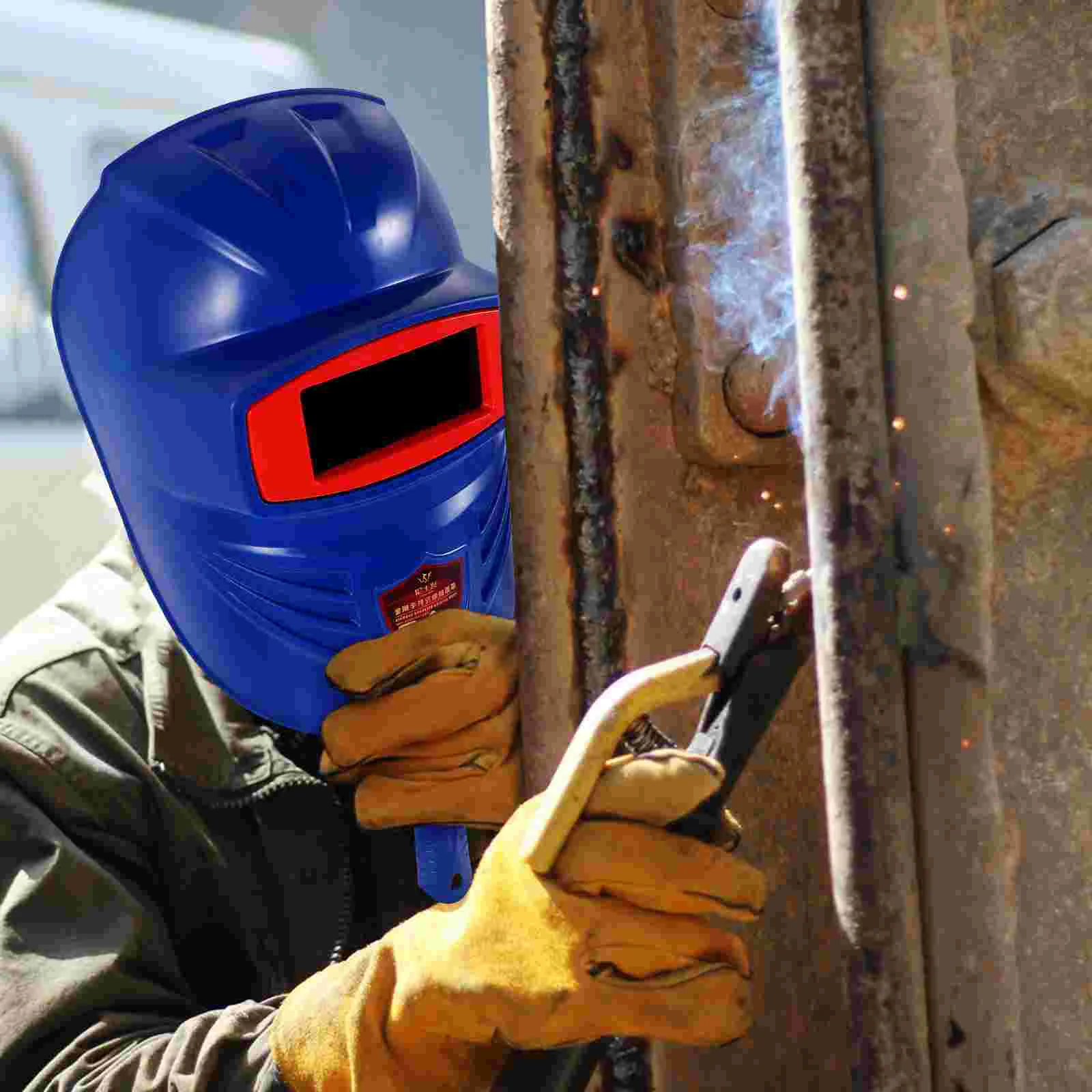 หน้ากากป้องกันใบหน้ามือถือเครื่องเชื่อมเครื่องเชื่อมอุปกรณ์ป้องกัน PP หมวกไฟฟ้า