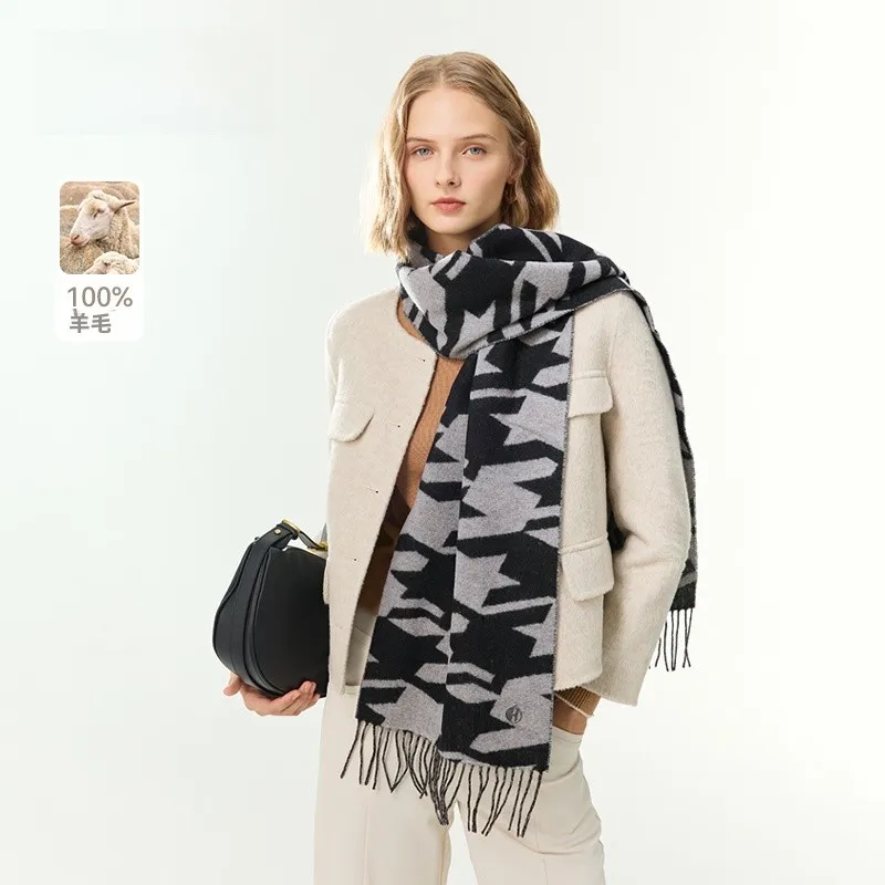 elle00-pure-wool-scarf-women's-autumn-winter-faion-versatile-warm-plaid-embroidery-ne-warmer-gift-box-set