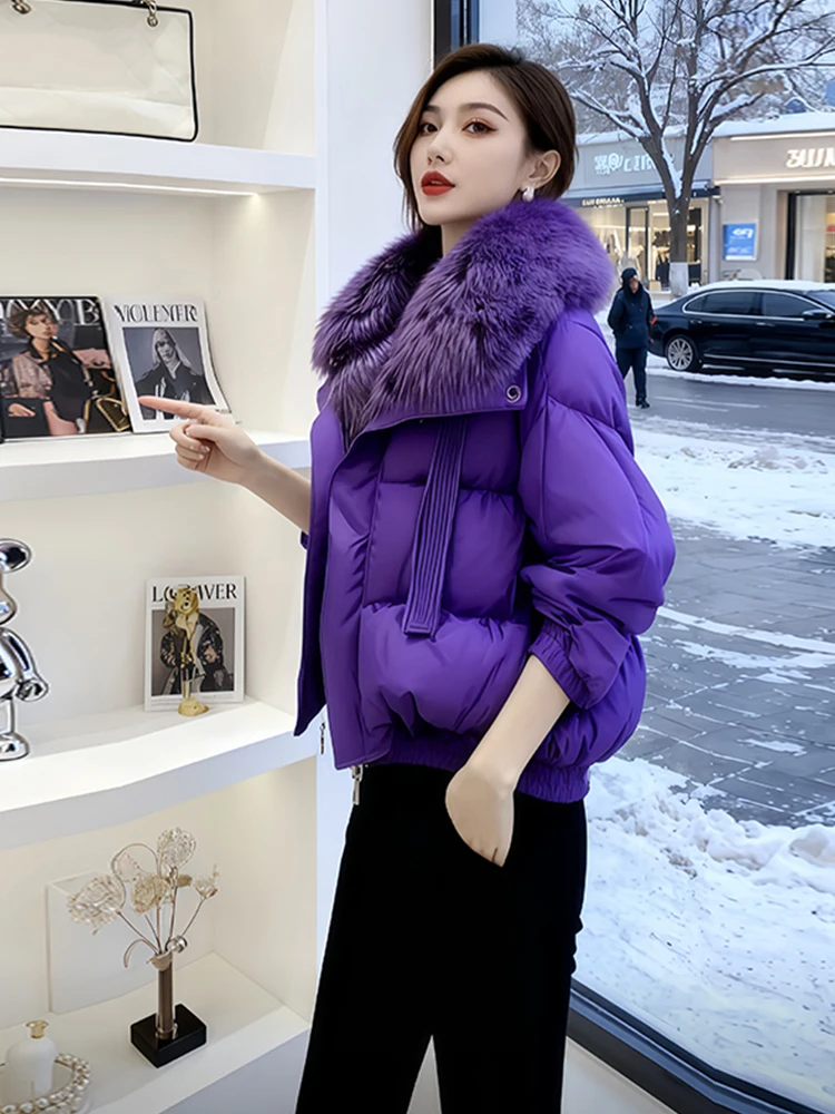 

Women's down Cotton Jaet Loose Warm Winter Coat Large Size Casual ort Coat Korean Sle Commute Thiened Long Sve