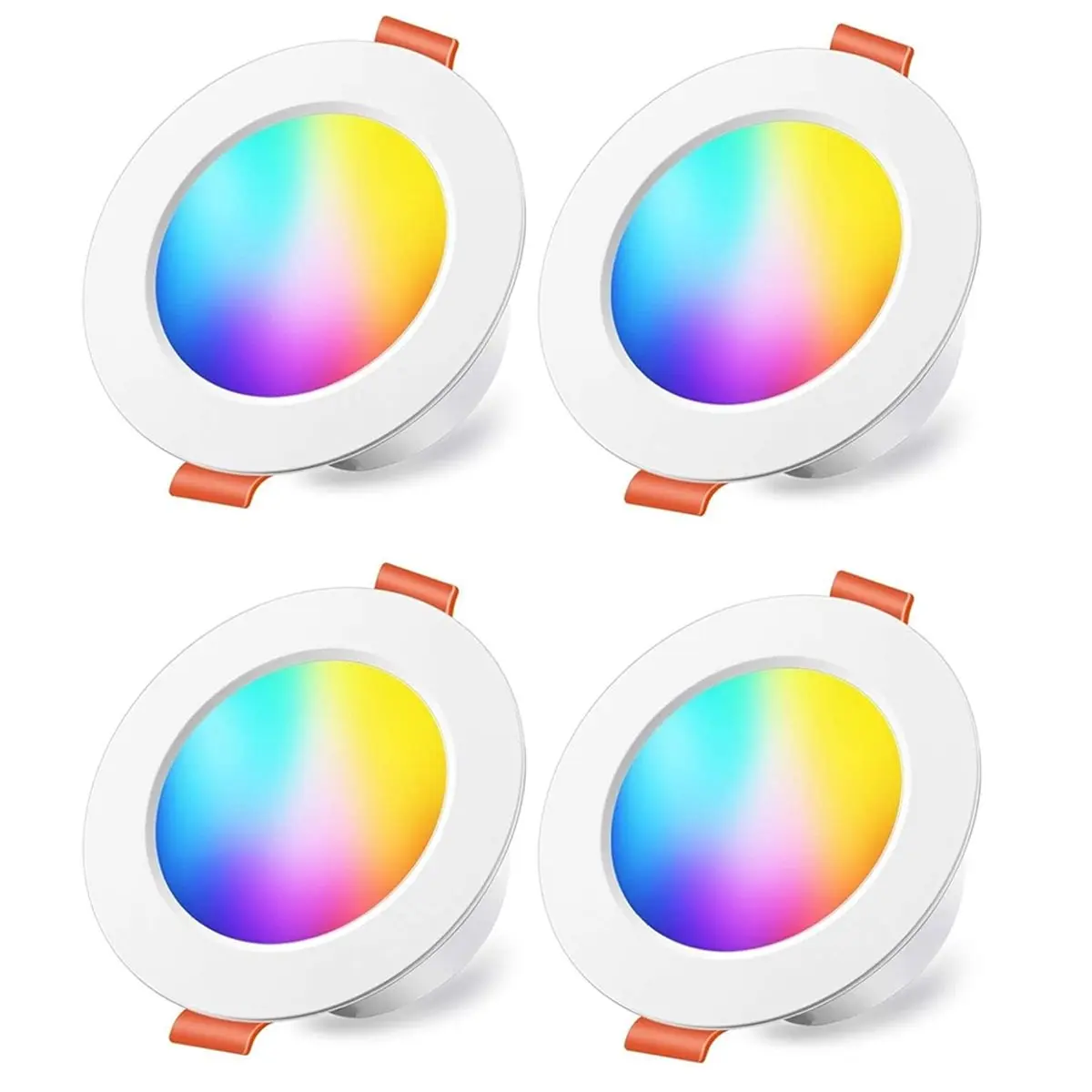 （ON SALE）Bluetooth Smart Tuya LED Recessed Downlights, 70W Equivalent, Color Changing, 2700K Warm White , Remote Control(4 Pack)