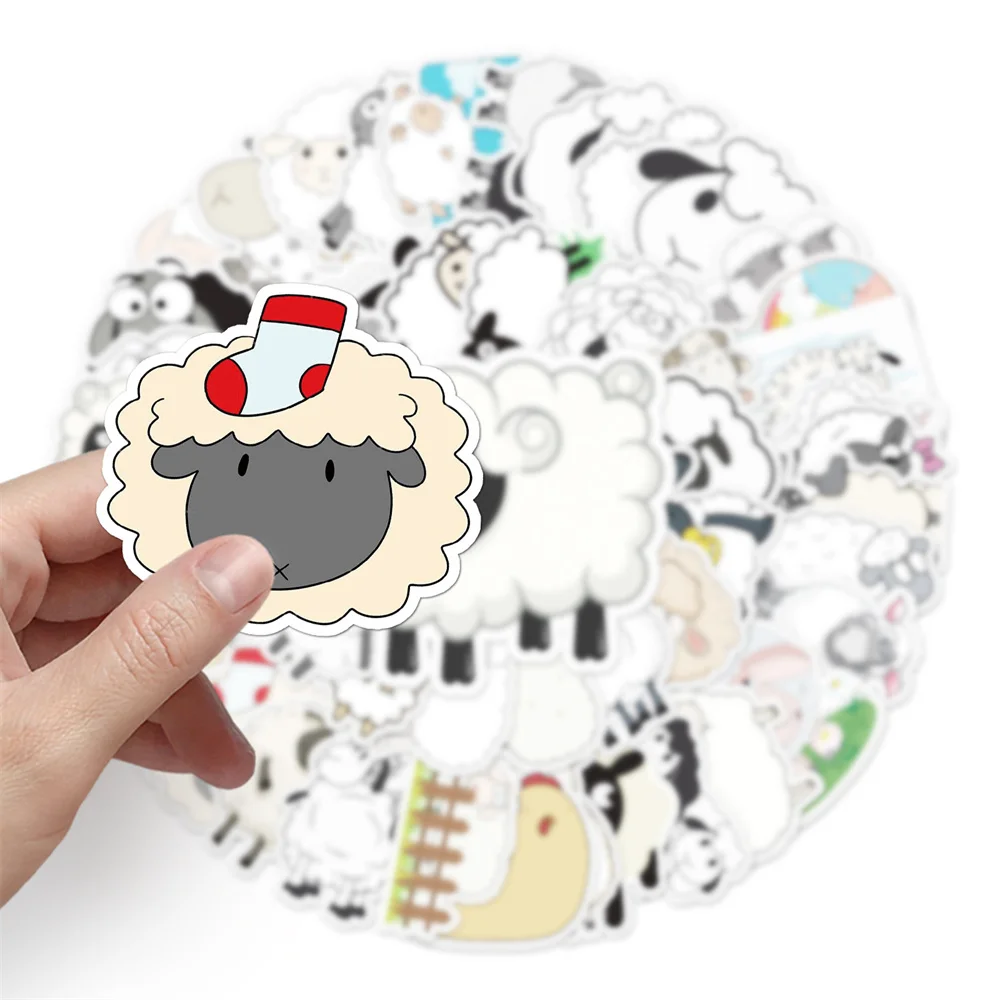 Cartoon Sheep Stickers for Journal Stationery, Kscraft Scrapbooking Supplies, Lamb Goat Sticker Craft, 50Pcs