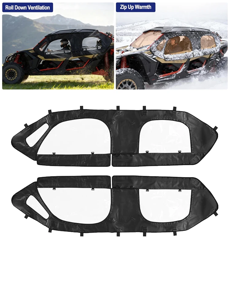

Soft Upper Doors For 2017-2020 Can-Am Maverick X3 MAX Turbo, Turbo R Dustproof Thermal Enclosure with Zipper