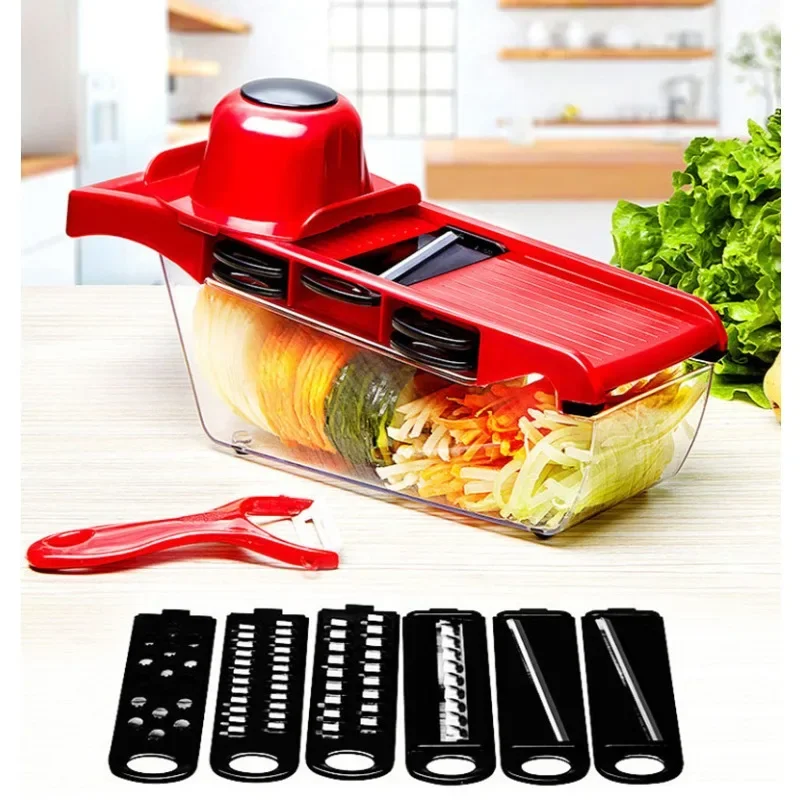 

Cooking Tool Sets Fruit Cutter Vegetable Mandoline Slicer Grater 6 Blades Slicer Multi-function Kitchen Gadget