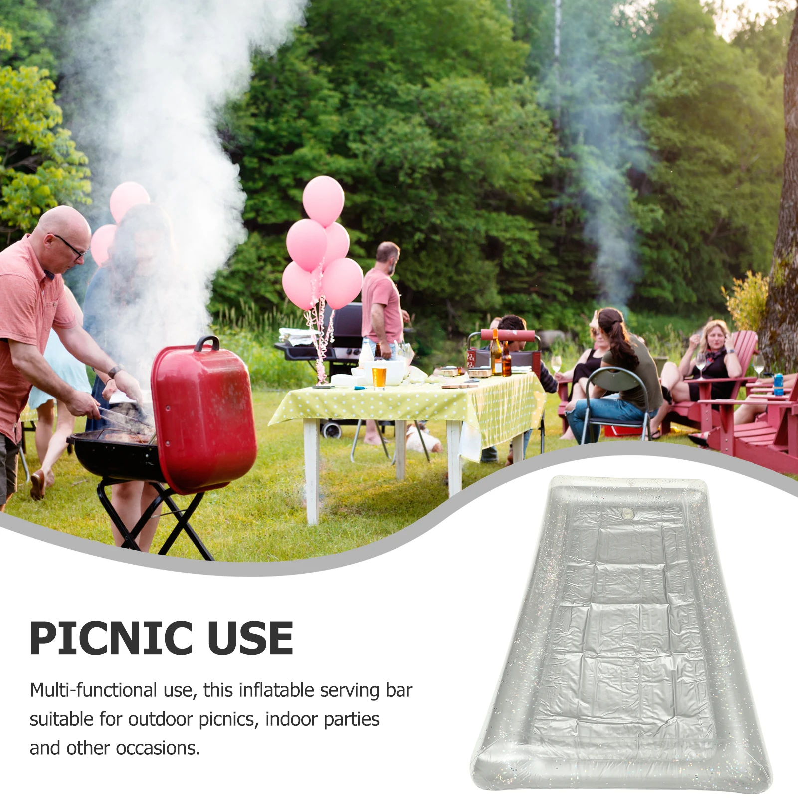 

Inflatable Salad Bar Buffet Ice Cooler Clear Portable Inflatable Tray Multi Functional Use for Outdoor Indoor Parties Easy