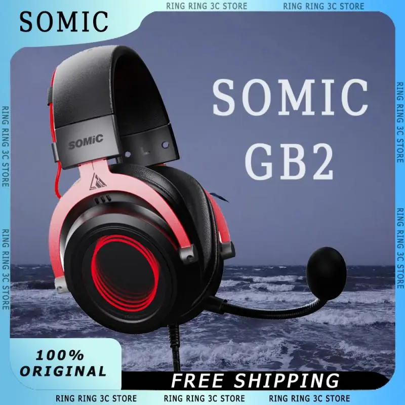 

Somic GB2 Wired Headphones With Mic Low Latency USB Driver Free 7.1 Virtual Gaming Sound Effects Custom Esports Gaming Headphone