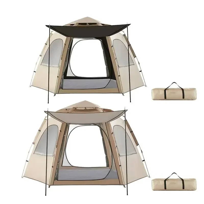 th Tente  camping automatique avec fenêtres, étanche, Pop Up, breton, portable, 5-8, hypothétique,