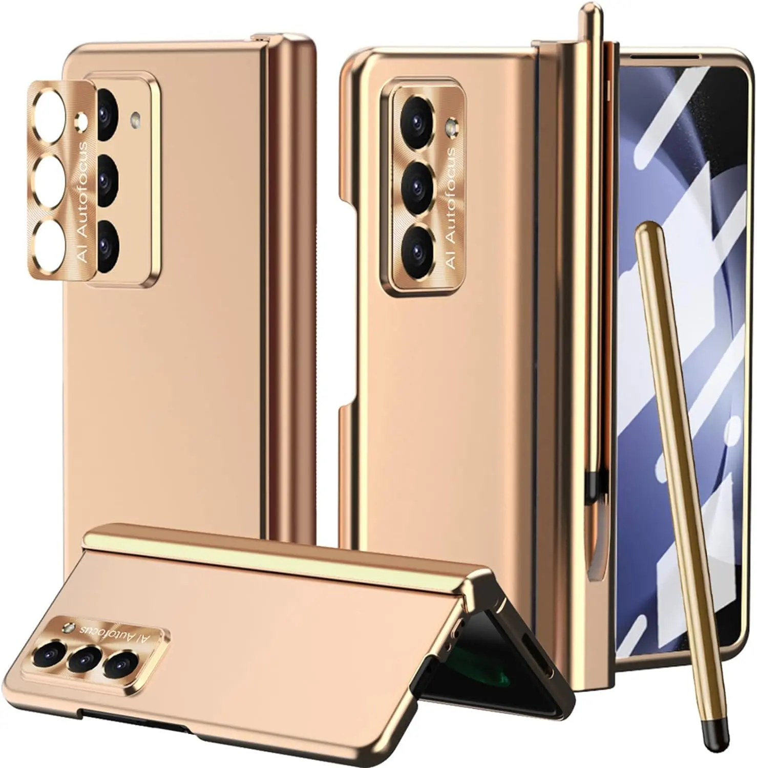 

for Samsung Galaxy Z Fold 5 Case with S Pen + Pen Holder, [Two Hinge Protection] [Screen Protector] Full Coverage Protection