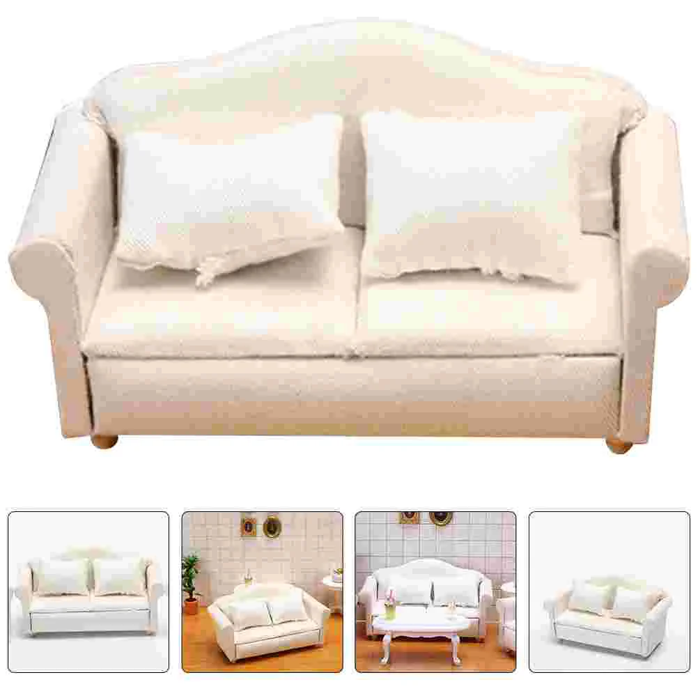 Dollhouse Sofa Decorative Tiny Couch Mini Miniature Model Furniture Decoration Small Photo Prop